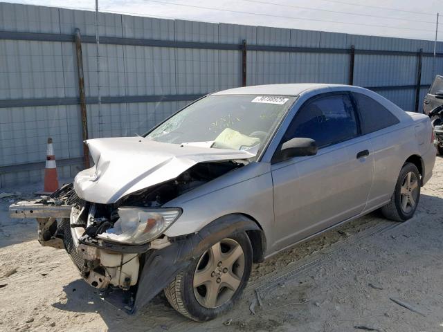 1HGEM221X5L044879 - 2005 HONDA CIVIC DX V SILVER photo 2