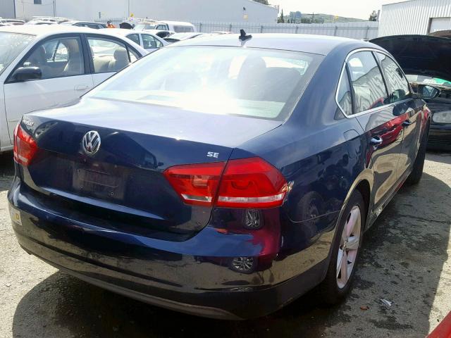 1VWBP7A31CC018822 - 2012 VOLKSWAGEN PASSAT SE BLUE photo 4