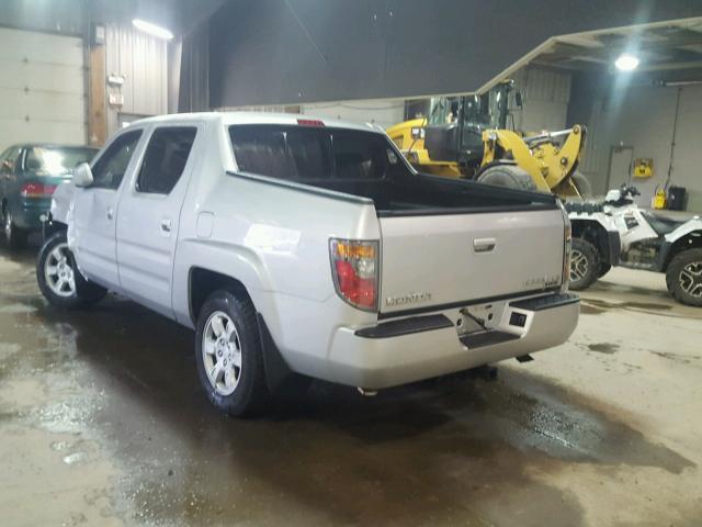 2HJYK16486H574925 - 2006 HONDA RIDGELINE SILVER photo 3