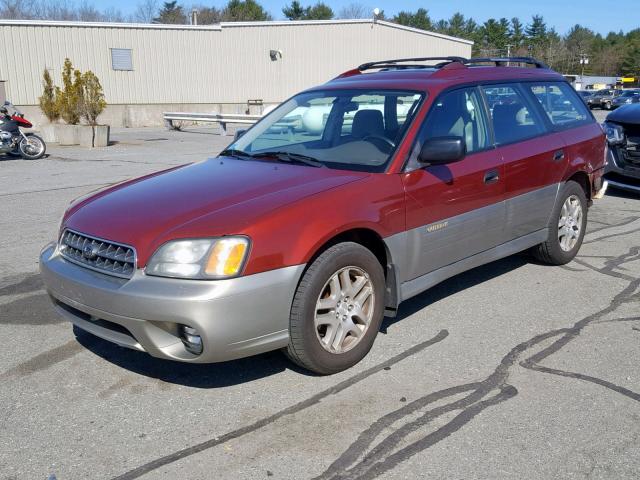 4S3BH675437633957 - 2003 SUBARU LEGACY OUT BURGUNDY photo 2