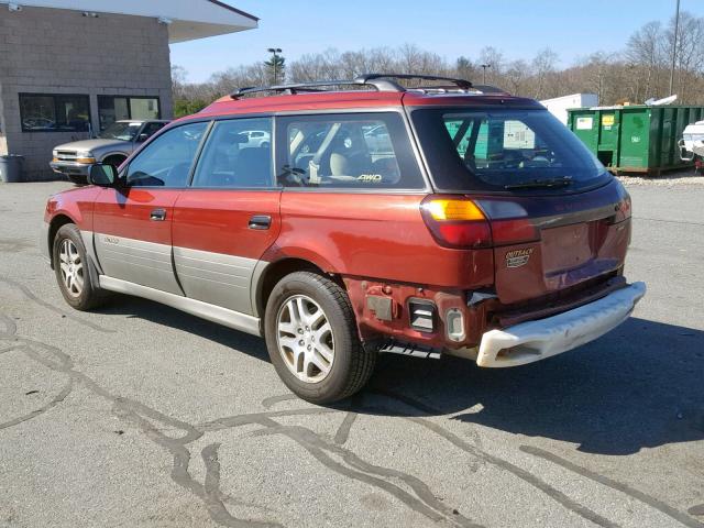 4S3BH675437633957 - 2003 SUBARU LEGACY OUT BURGUNDY photo 3