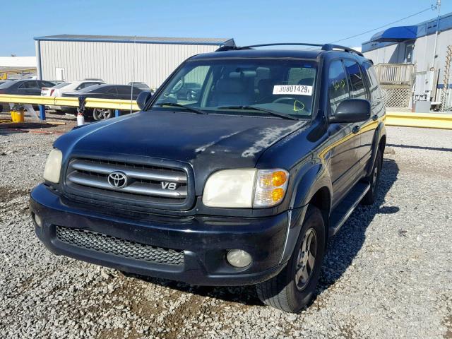 5TDZT38A12S066117 - 2002 TOYOTA SEQUOIA LI BLACK photo 2