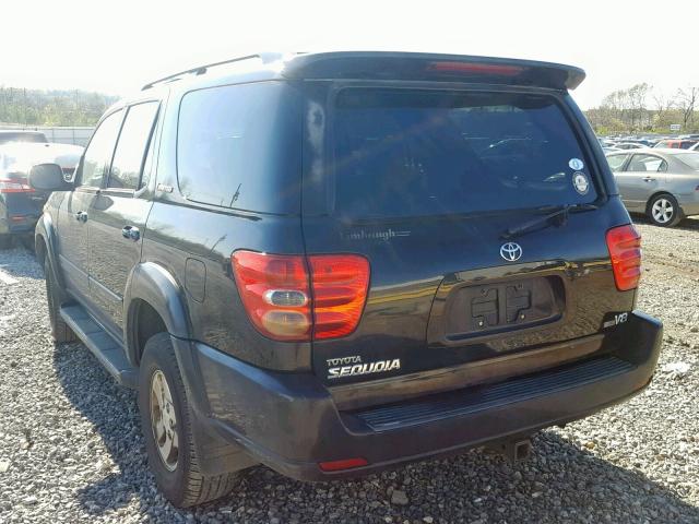 5TDZT38A12S066117 - 2002 TOYOTA SEQUOIA LI BLACK photo 3