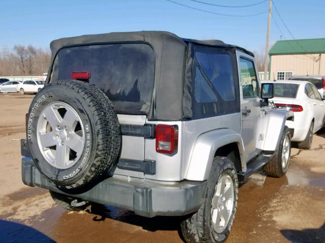 1J4FA54187L204586 - 2007 JEEP WRANGLER S SILVER photo 4