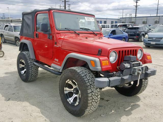 1J4FA49S45P348010 - 2005 JEEP WRANGLER / RED photo 1