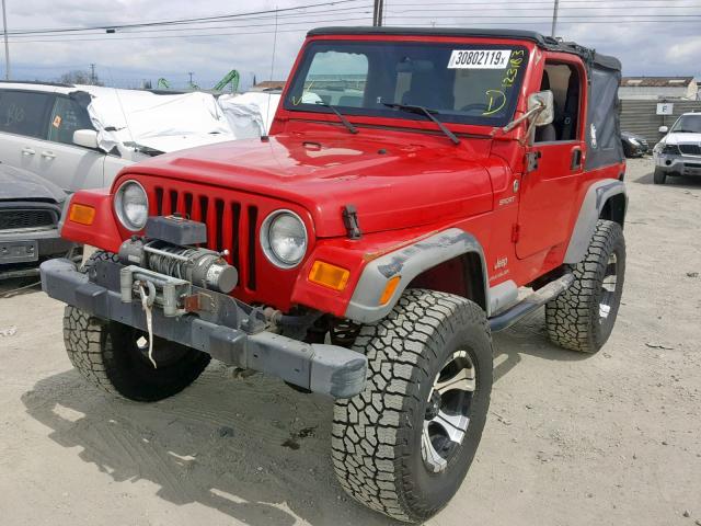 1J4FA49S45P348010 - 2005 JEEP WRANGLER / RED photo 2