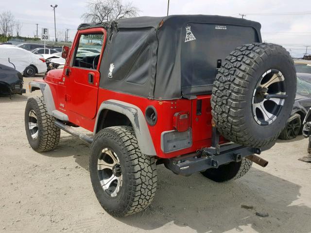 1J4FA49S45P348010 - 2005 JEEP WRANGLER / RED photo 3