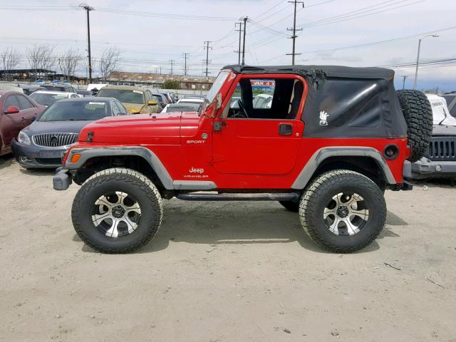 1J4FA49S45P348010 - 2005 JEEP WRANGLER / RED photo 9