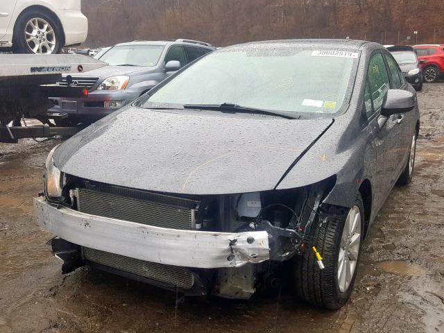 2HGFB2F93CH507398 - 2012 HONDA CIVIC EXL GRAY photo 2