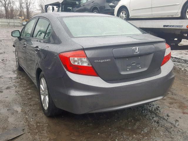 2HGFB2F93CH507398 - 2012 HONDA CIVIC EXL GRAY photo 3