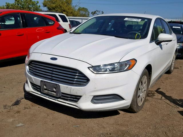 3FA6P0G7XDR372711 - 2013 FORD FUSION S WHITE photo 2