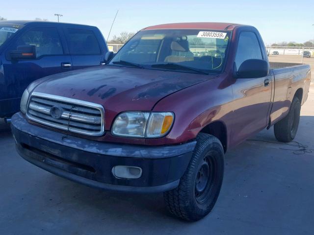 5TBJN32152S235743 - 2002 TOYOTA TUNDRA MAROON photo 2