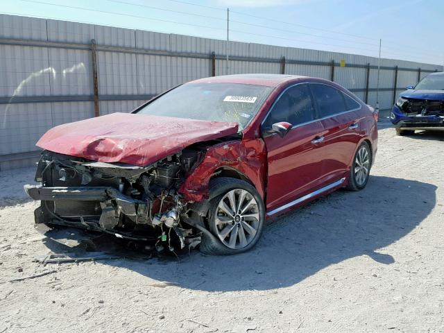 5NPE34AF8HH566901 - 2017 HYUNDAI SONATA SPO RED photo 2