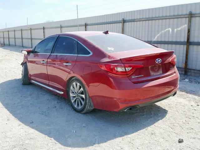 5NPE34AF8HH566901 - 2017 HYUNDAI SONATA SPO RED photo 3