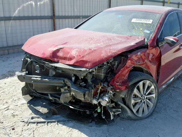 5NPE34AF8HH566901 - 2017 HYUNDAI SONATA SPO RED photo 9