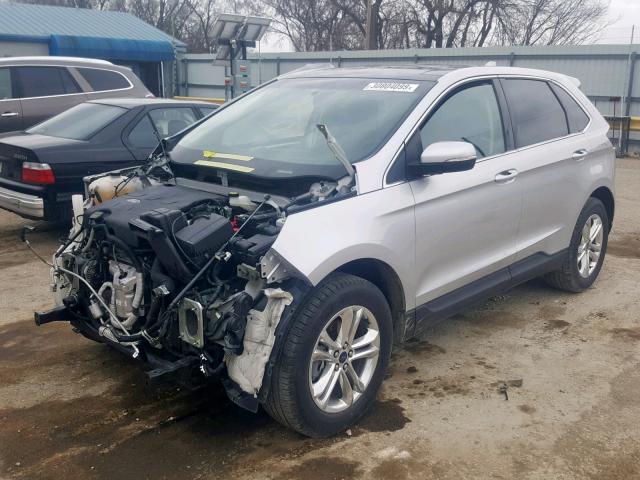 2FMTK3J81FBC20876 - 2015 FORD EDGE SEL SILVER photo 2