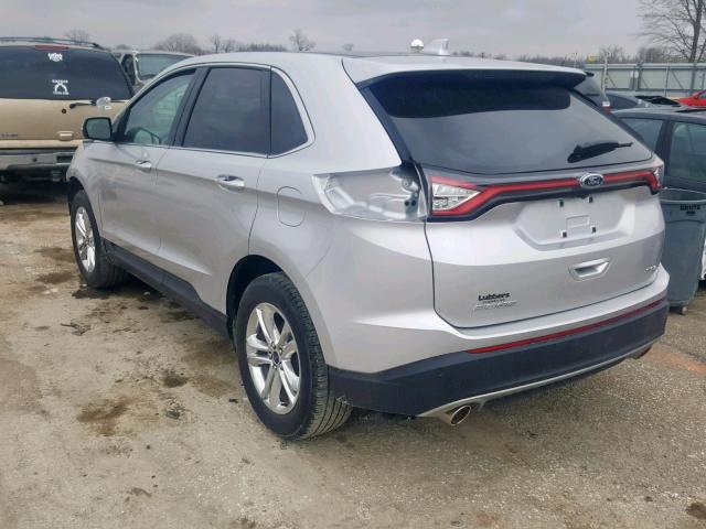 2FMTK3J81FBC20876 - 2015 FORD EDGE SEL SILVER photo 3