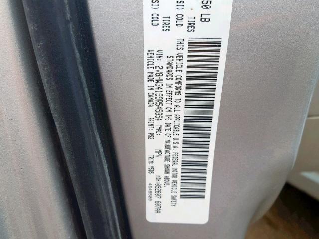 2V8HW34199R545854 - 2009 VOLKSWAGEN ROUTAN SE SILVER photo 10