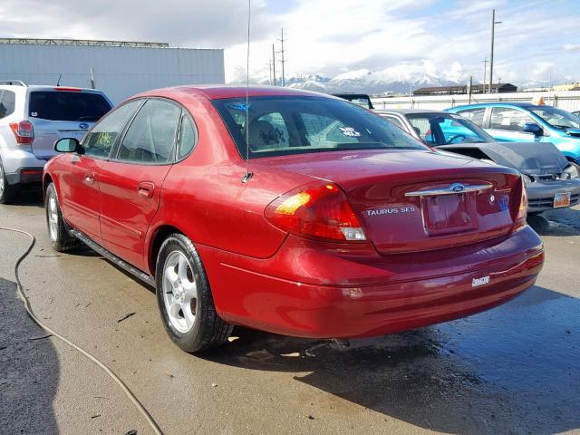 1FAFP55212G266365 - 2002 FORD TAURUS SES RED photo 3