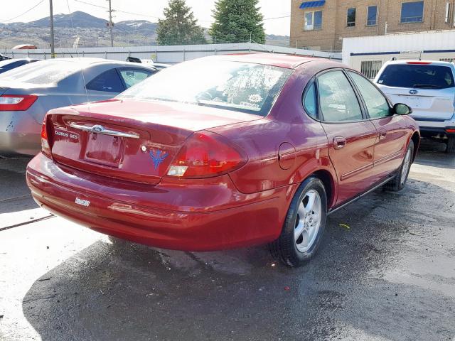 1FAFP55212G266365 - 2002 FORD TAURUS SES RED photo 4