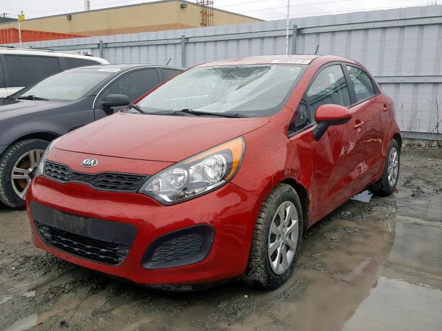 KNADM5A31F6969014 - 2015 KIA RIO LX RED photo 2