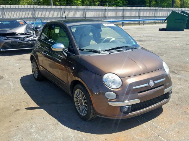 3C3CFFCR6CT118302 - 2012 FIAT 500 LOUNGE BROWN photo 1