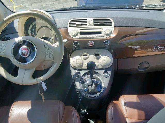 3C3CFFCR6CT118302 - 2012 FIAT 500 LOUNGE BROWN photo 9