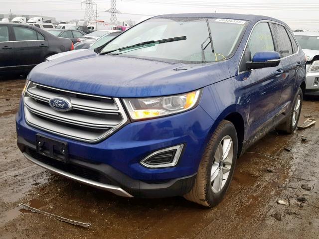 2FMTK3J81FBC22627 - 2015 FORD EDGE SEL BLUE photo 2