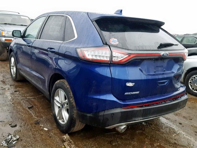 2FMTK3J81FBC22627 - 2015 FORD EDGE SEL BLUE photo 3