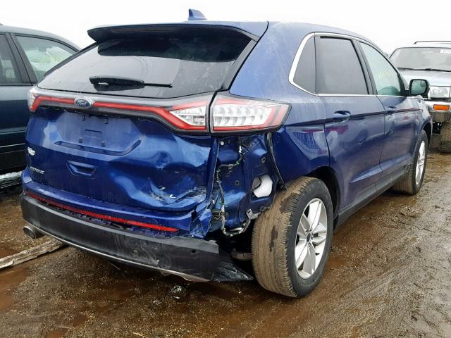 2FMTK3J81FBC22627 - 2015 FORD EDGE SEL BLUE photo 4