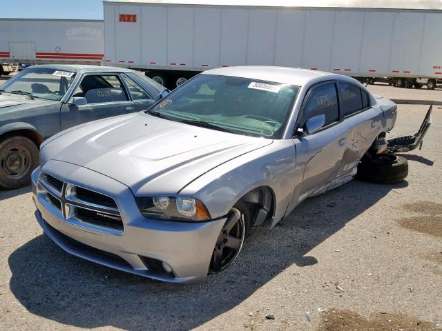 2C3CDXHG6EH215028 - 2014 DODGE CHARGER SX SILVER photo 2