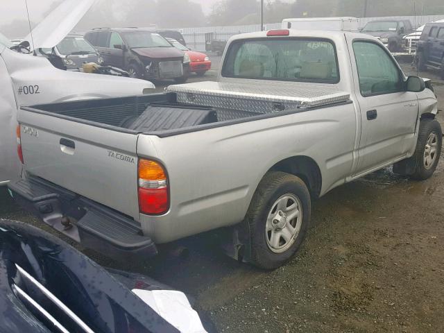 5TENL42N34Z408317 - 2004 TOYOTA TACOMA SILVER photo 4