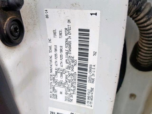 5TFRU5F13EX033324 - 2014 TOYOTA TUNDRA DOU WHITE photo 10