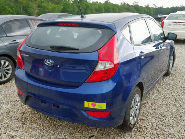 KMHCT5AE4HU311667 - 2017 HYUNDAI ACCENT SE BLUE photo 4