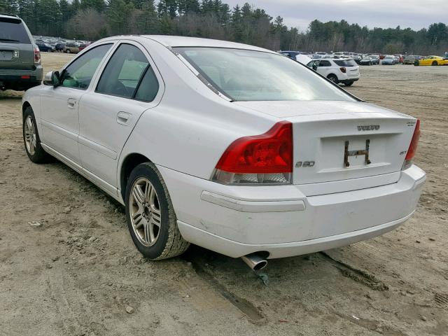 YV1RS592X72639434 - 2007 VOLVO S60 2.5T WHITE photo 3