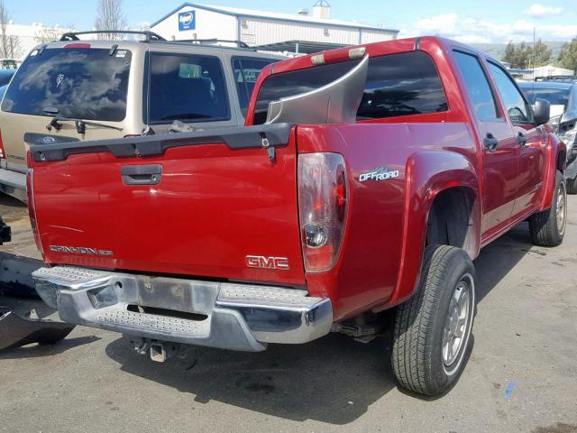 1GTDS136158205644 - 2005 GMC CANYON RED photo 4
