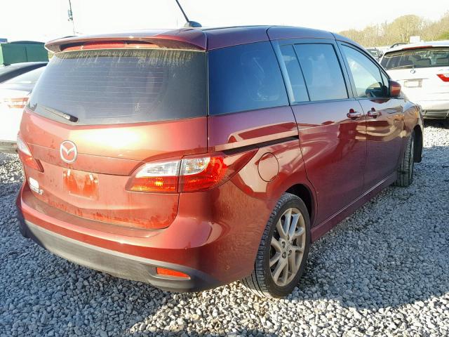 JM1CW2DL3C0138650 - 2012 MAZDA 5 MAROON photo 4