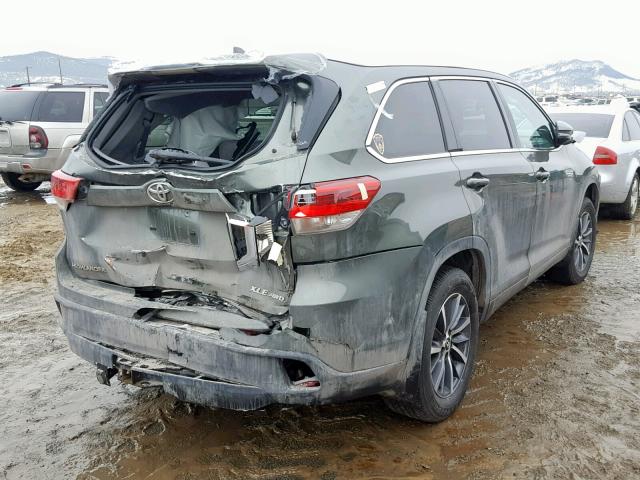 5TDJZRFH8HS380340 - 2017 TOYOTA HIGHLANDER GREEN photo 4