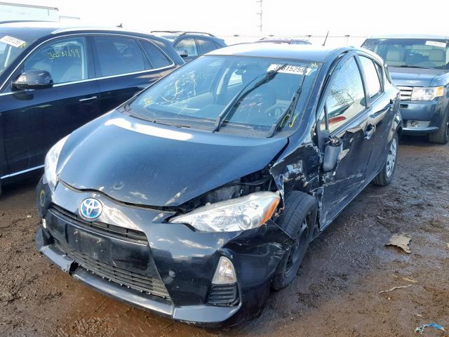 JTDKDTB33C1517734 - 2012 TOYOTA PRIUS C BLACK photo 2