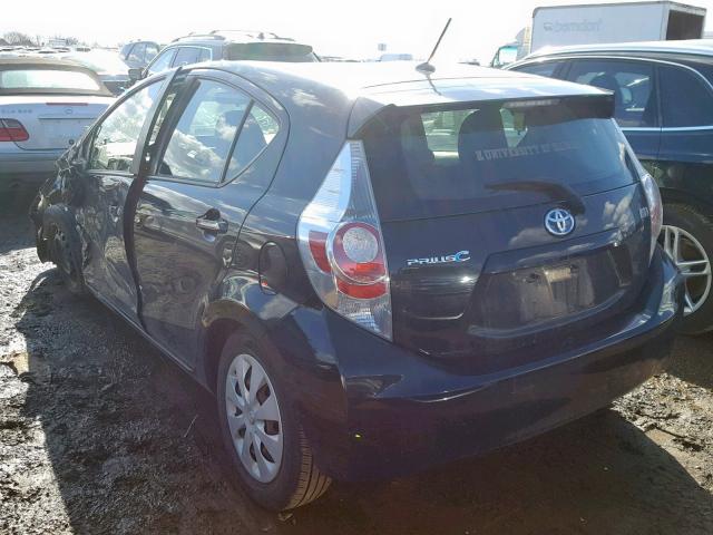 JTDKDTB33C1517734 - 2012 TOYOTA PRIUS C BLACK photo 3