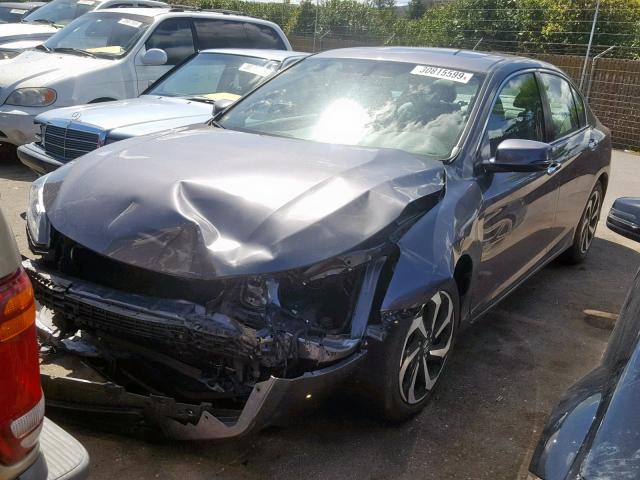 1HGCR2F86GA122783 - 2016 HONDA ACCORD EXL GRAY photo 2