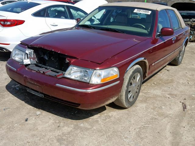 2MEFM74W75X614637 - 2005 MERCURY GRAND MARQ MAROON photo 2