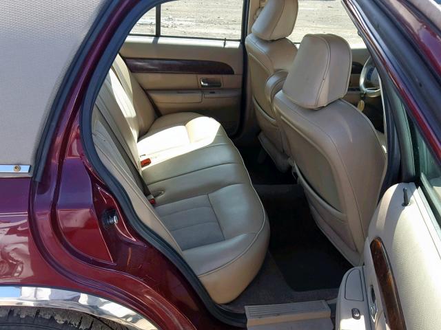 2MEFM74W75X614637 - 2005 MERCURY GRAND MARQ MAROON photo 6