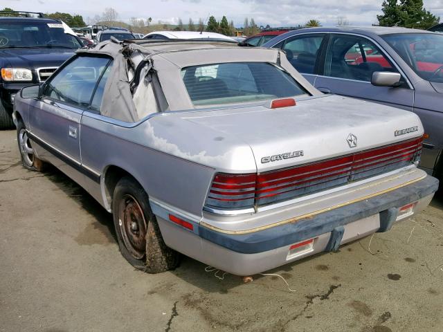 1C3XJ45K4LG434953 - 1990 CHRYSLER LEBARON SILVER photo 3