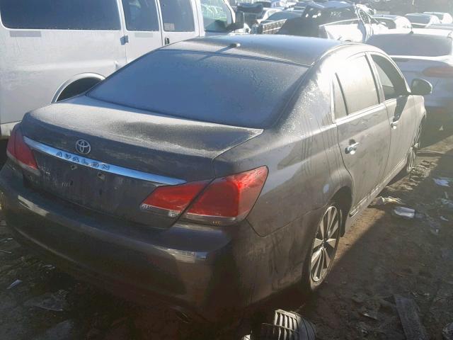 4T1BK3DB8BU389803 - 2011 TOYOTA AVALON BAS GRAY photo 4