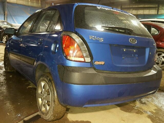 KNADE163786328953 - 2008 KIA RIO 5 SX BLUE photo 3