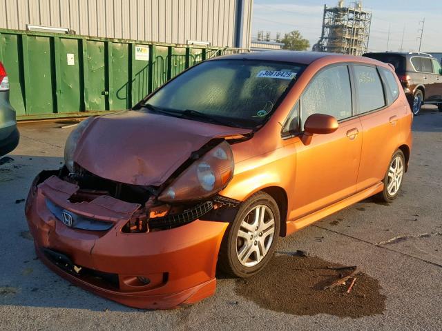 JHMGD38698S051153 - 2008 HONDA FIT SPORT ORANGE photo 2