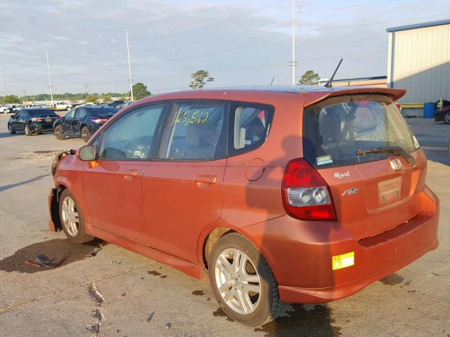 JHMGD38698S051153 - 2008 HONDA FIT SPORT ORANGE photo 3