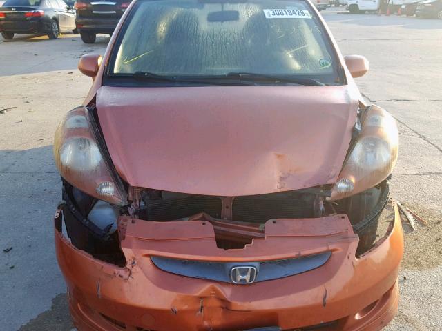 JHMGD38698S051153 - 2008 HONDA FIT SPORT ORANGE photo 9