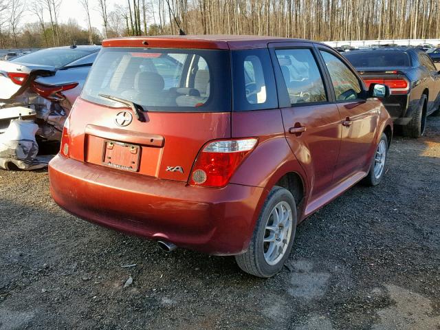 JTKKT624660131356 - 2006 TOYOTA SCION XA BURGUNDY photo 4